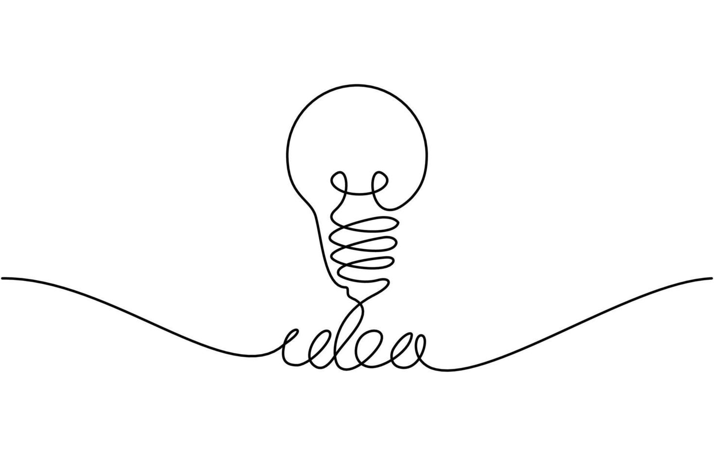 Continuous line drawing. Electic light bulb on white background. Startup business idea concept with editable stroke. free download Vector illustration