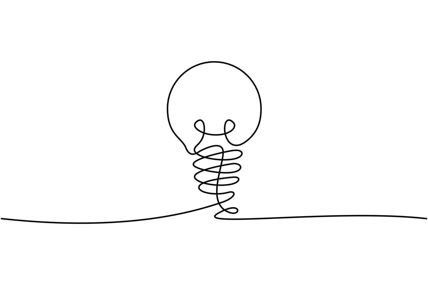 Continuous line drawing. Electic light bulb on white background. Startup business idea concept with editable stroke. free download Vector illustration