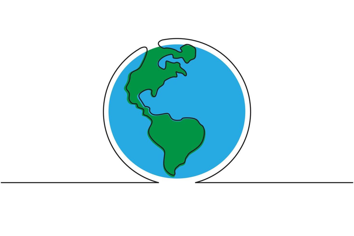 continuous line drawing of globe. Simple modern minimalism continuous earth vector. free download vector