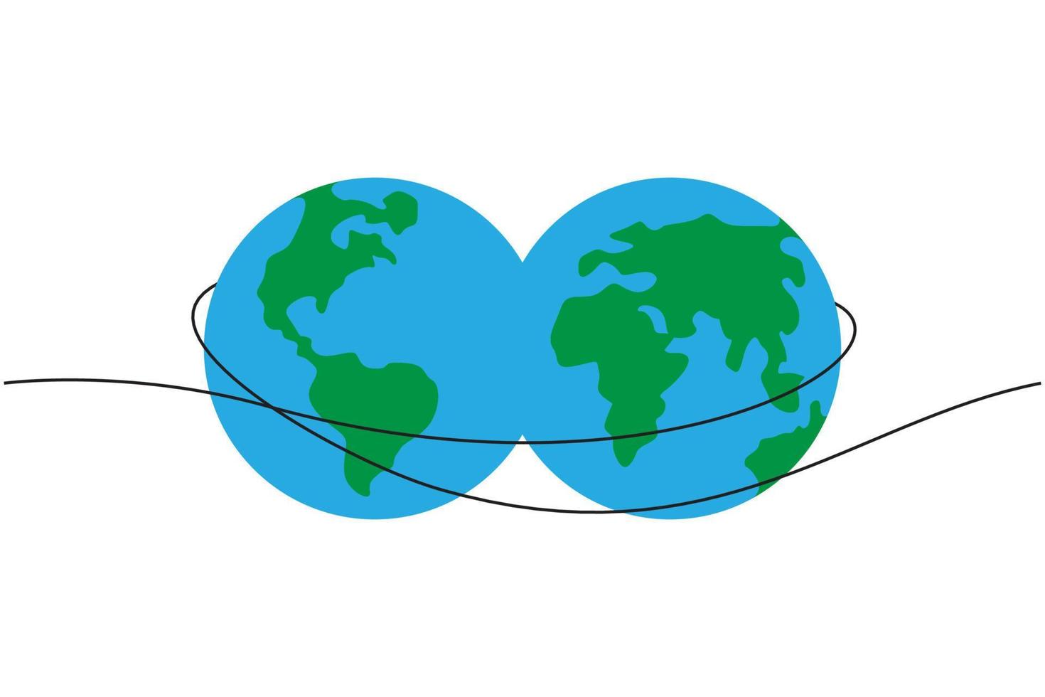 dibujo de línea continua del globo. minimalismo moderno simple vector continuo de la tierra. Descarga gratis