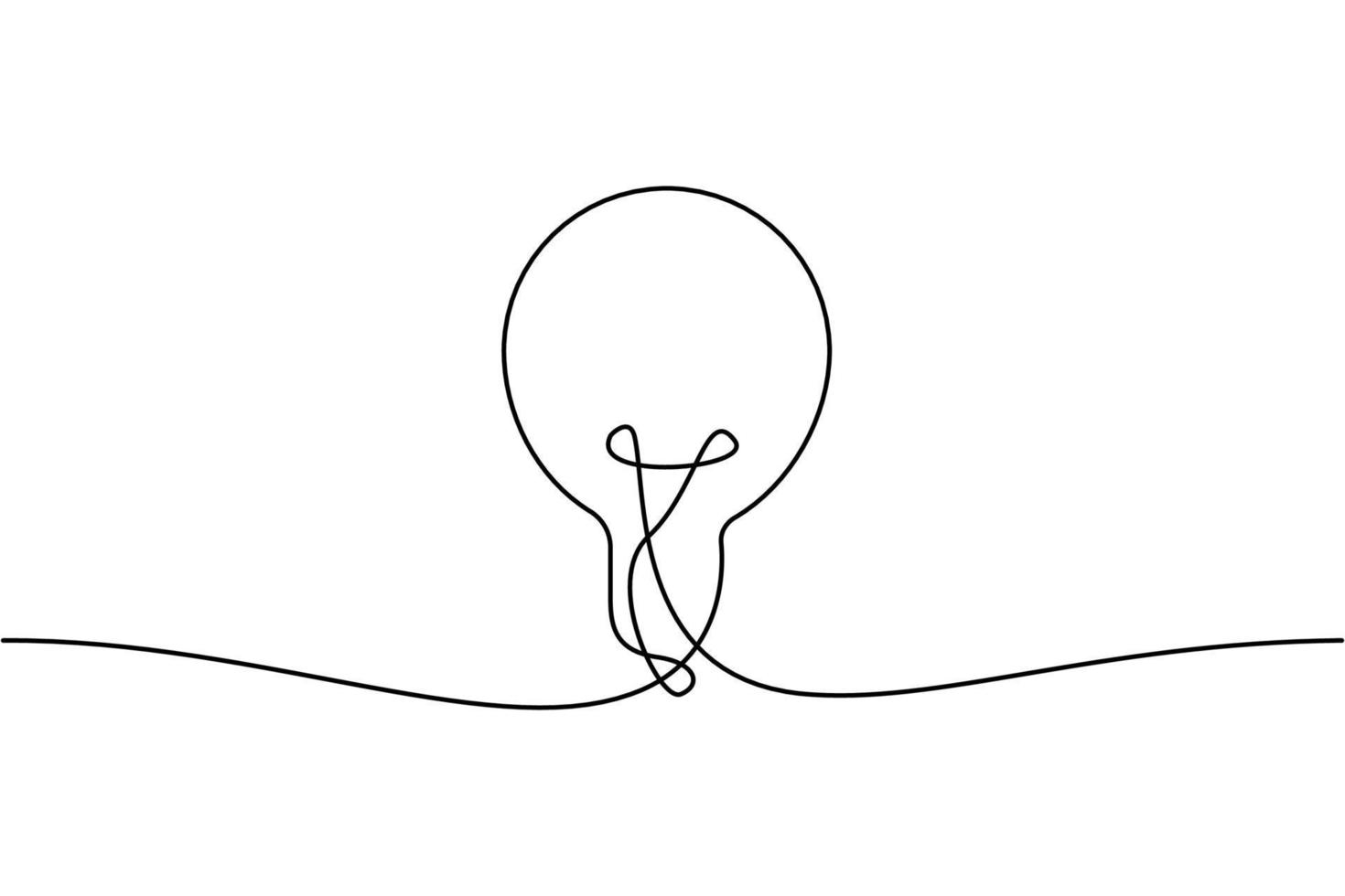 Continuous line drawing. Electic light bulb on white background. Startup business idea concept with editable stroke. free download Vector illustration