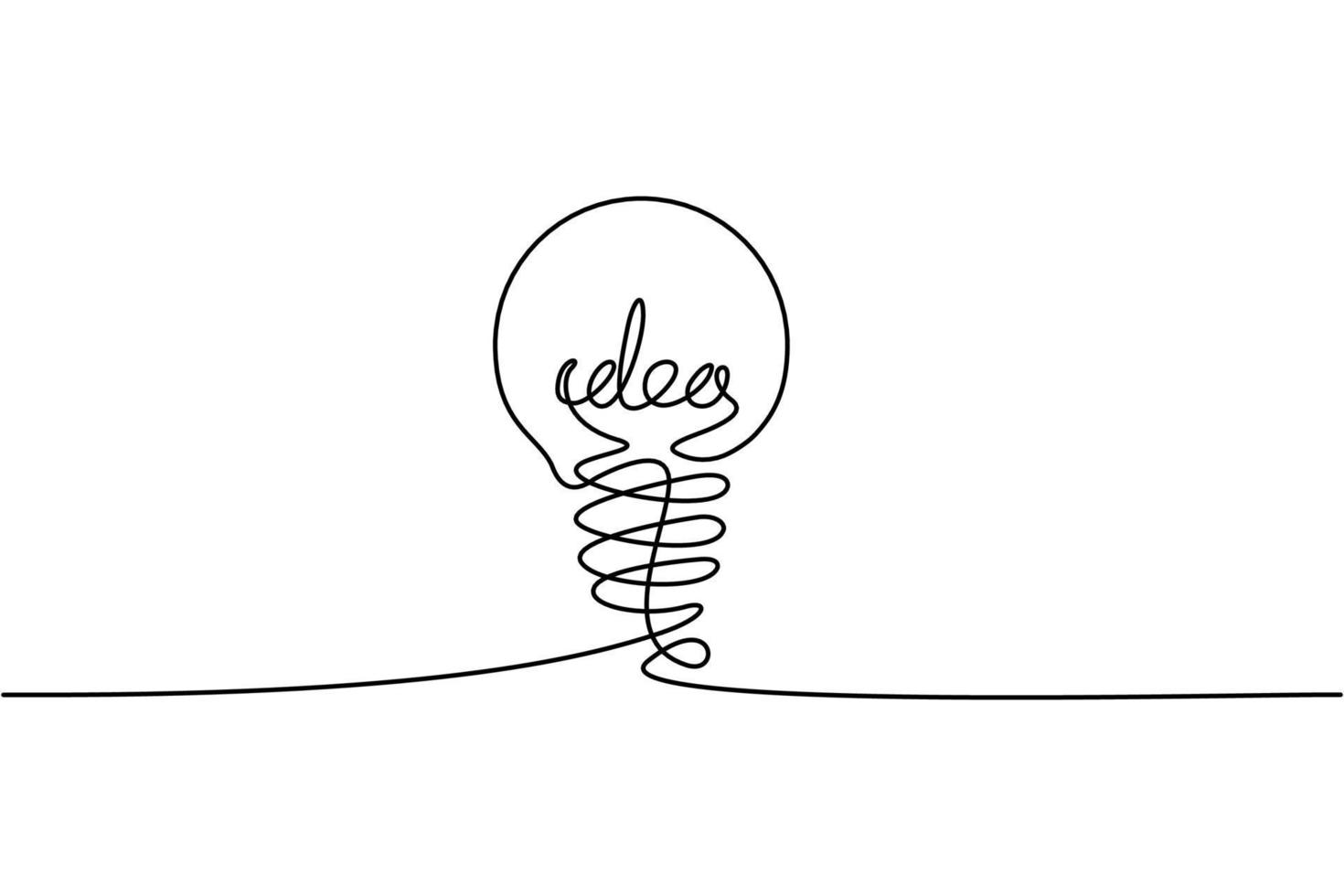 Continuous line drawing. Electic light bulb on white background. Startup business idea concept with editable stroke. free download Vector illustration