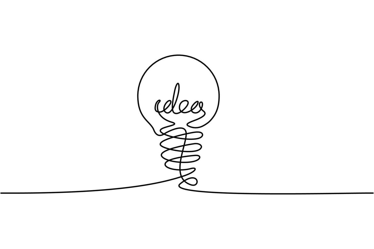 dibujo de línea continua. bombilla eléctrica sobre fondo blanco. concepto de idea de negocio de inicio con trazo editable. ilustración vectorial de descarga gratuita vector