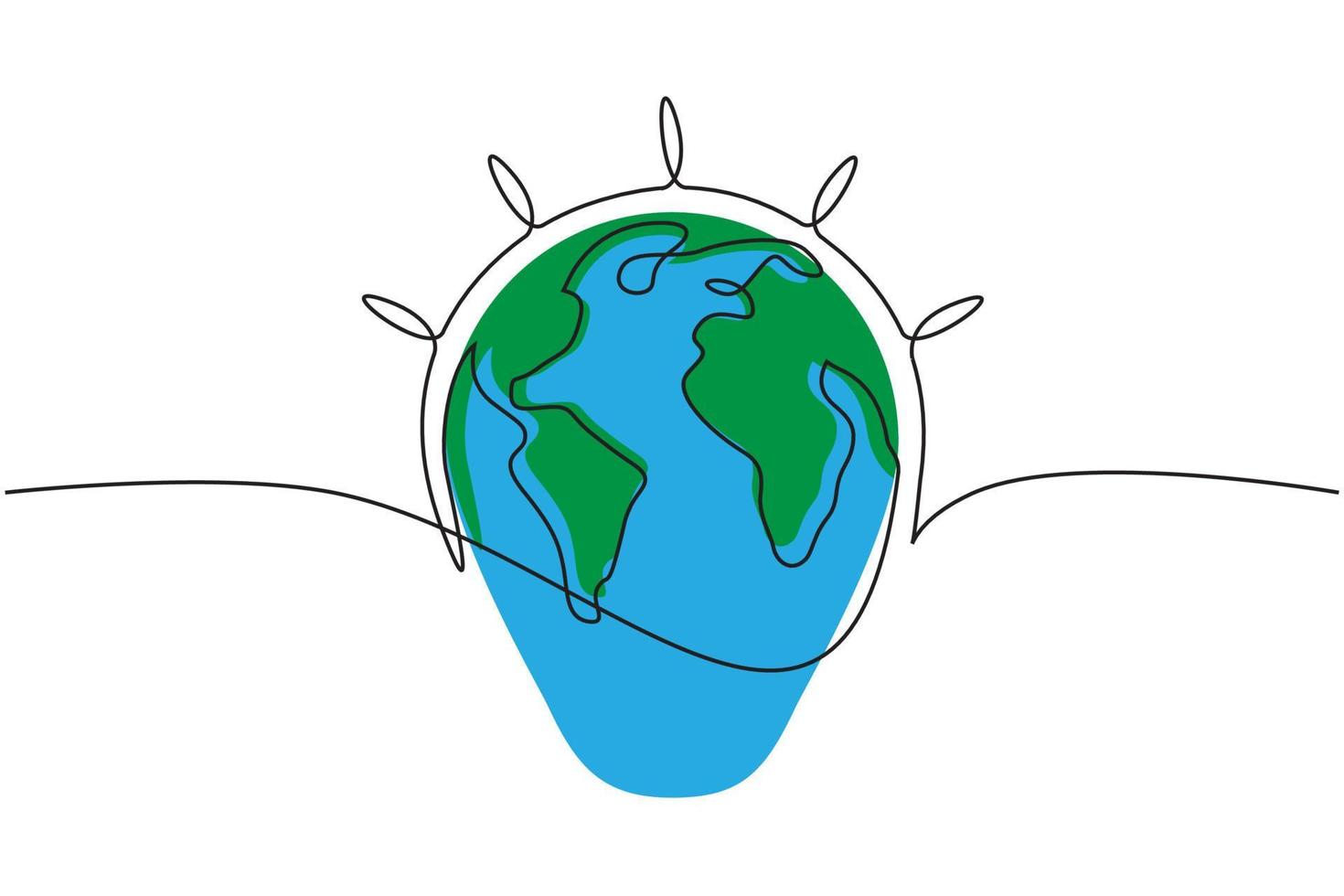 continuous line drawing of globe. Simple modern minimalism continuous earth vector. free download vector