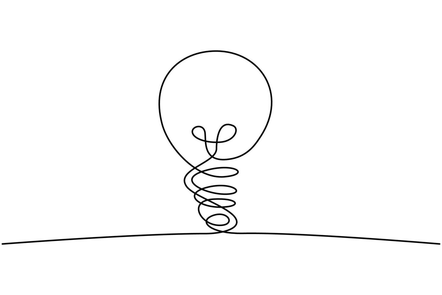 Continuous line drawing. Electic light bulb on white background. Startup business idea concept with editable stroke. free download Vector illustration