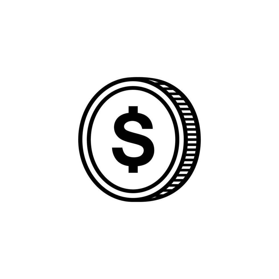 símbolo de icono de dólar, signo usd. ilustración vectorial vector