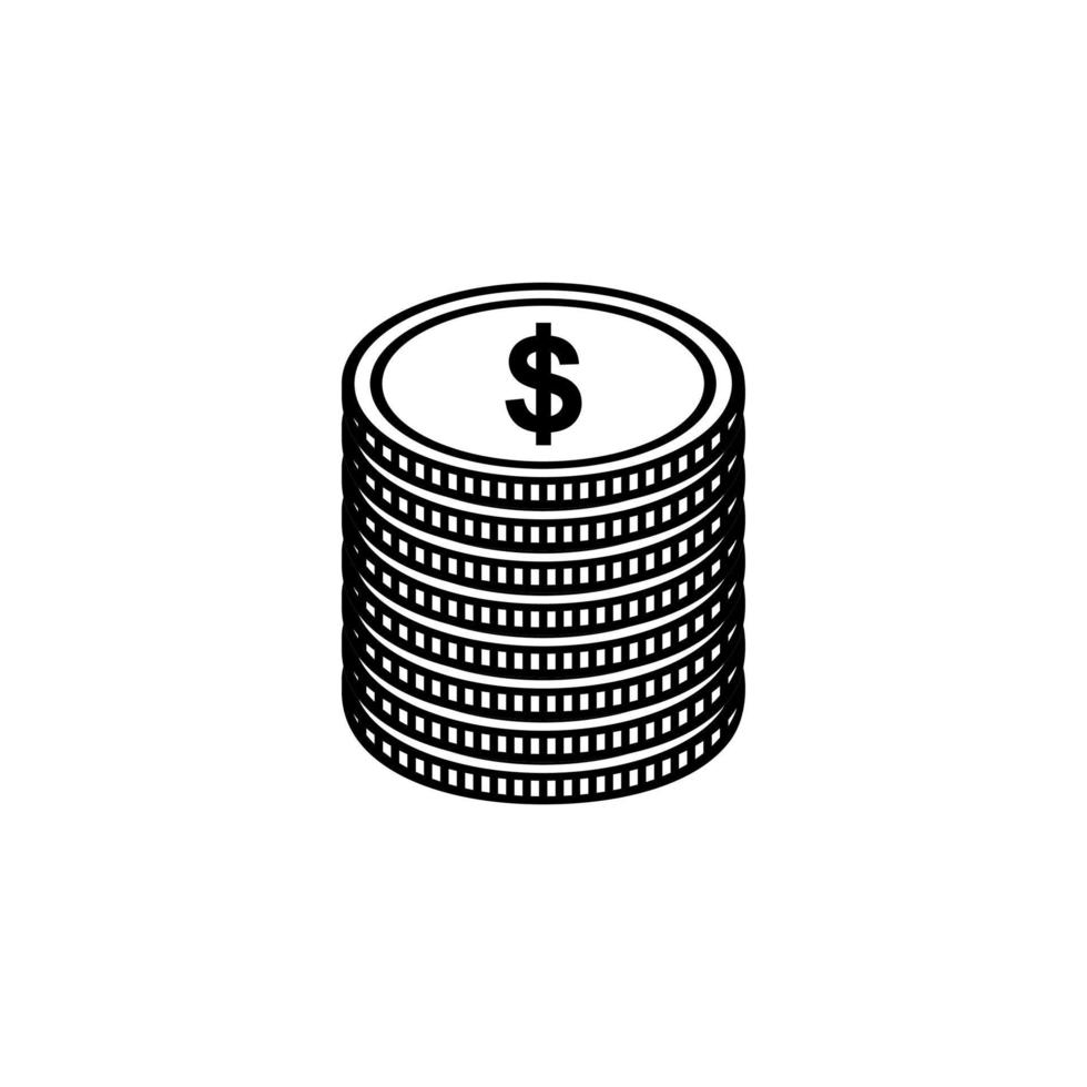 símbolo de icono de dólar, signo usd. ilustración vectorial vector