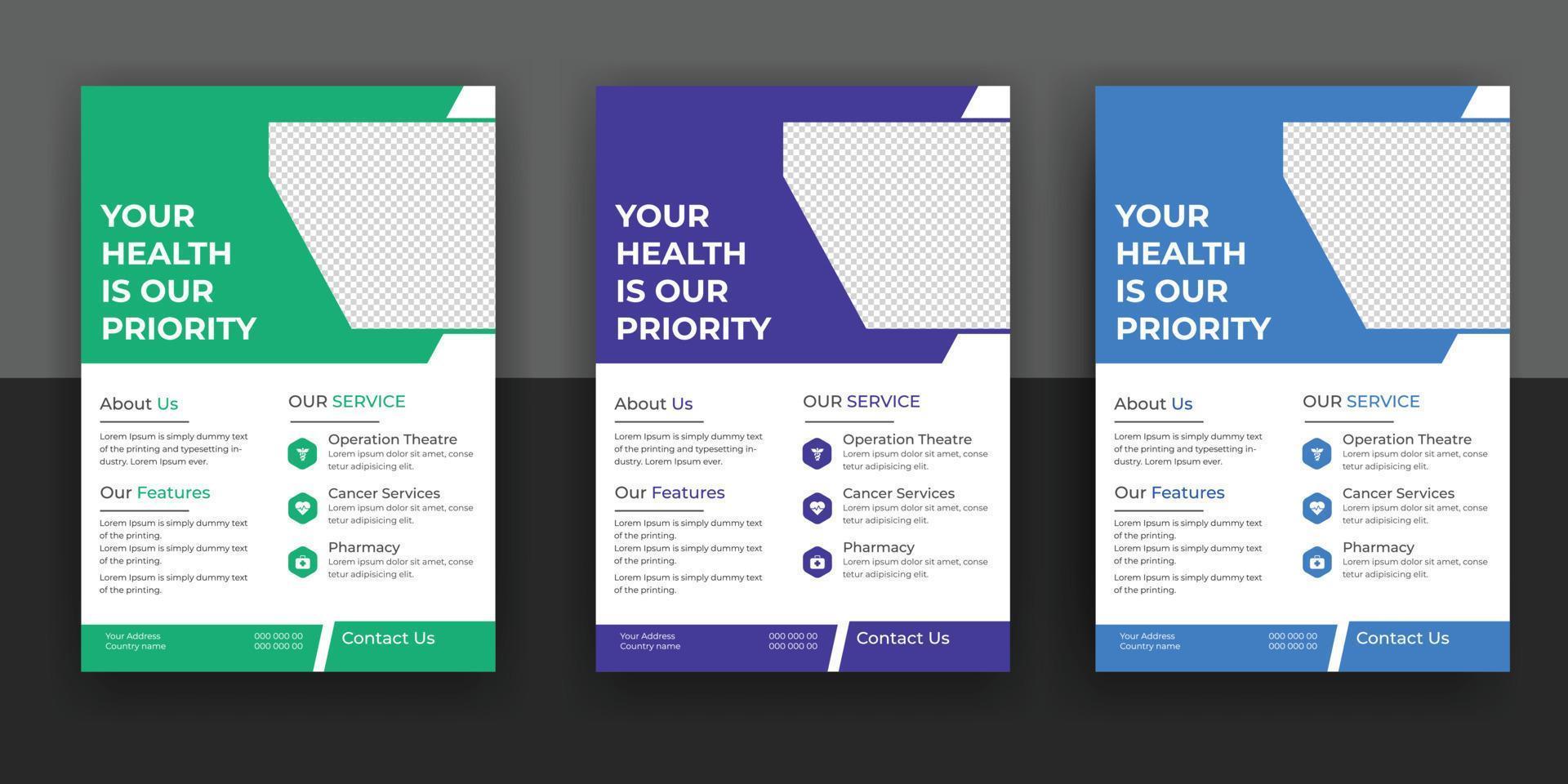 Medical, dental, medical flyer, brochure free download vector