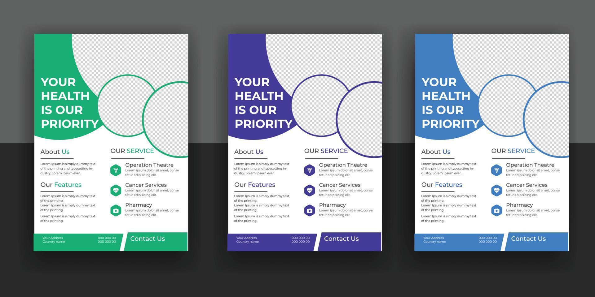 Medical, dental, medical flyer, brochure free download vector