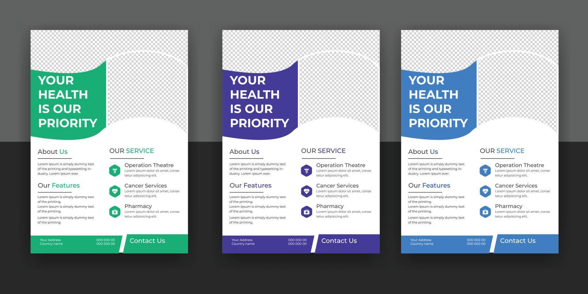 Medical, dental, medical flyer, brochure free download vector