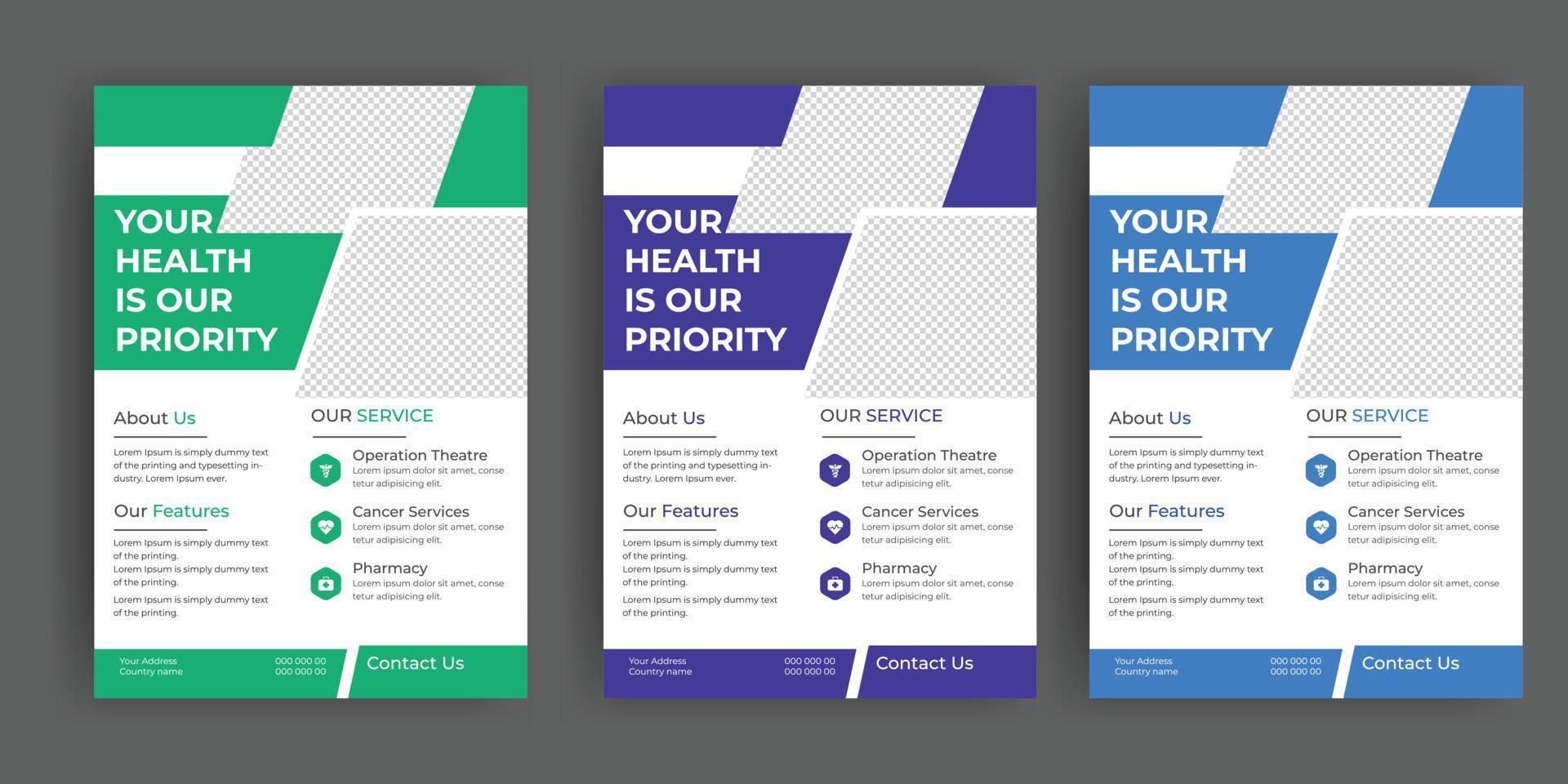 Medical, dental, medical flyer, brochure free download vector