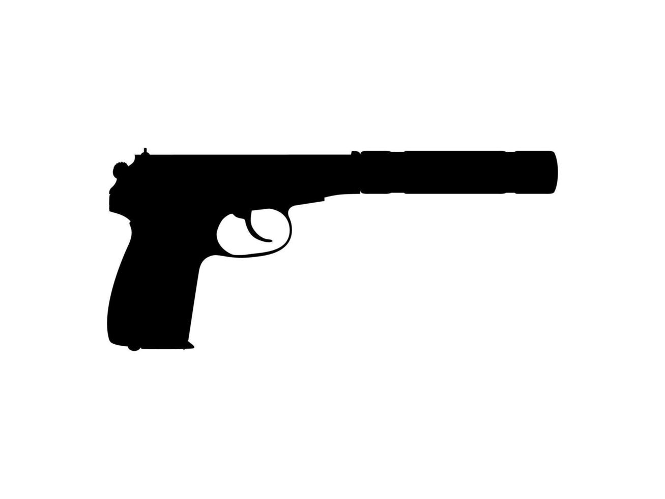 Silhouette Pistol Gun Pistol for Art Illustration, Logo, Pictogram, Website or Graphic Design Element. Vector Illustration