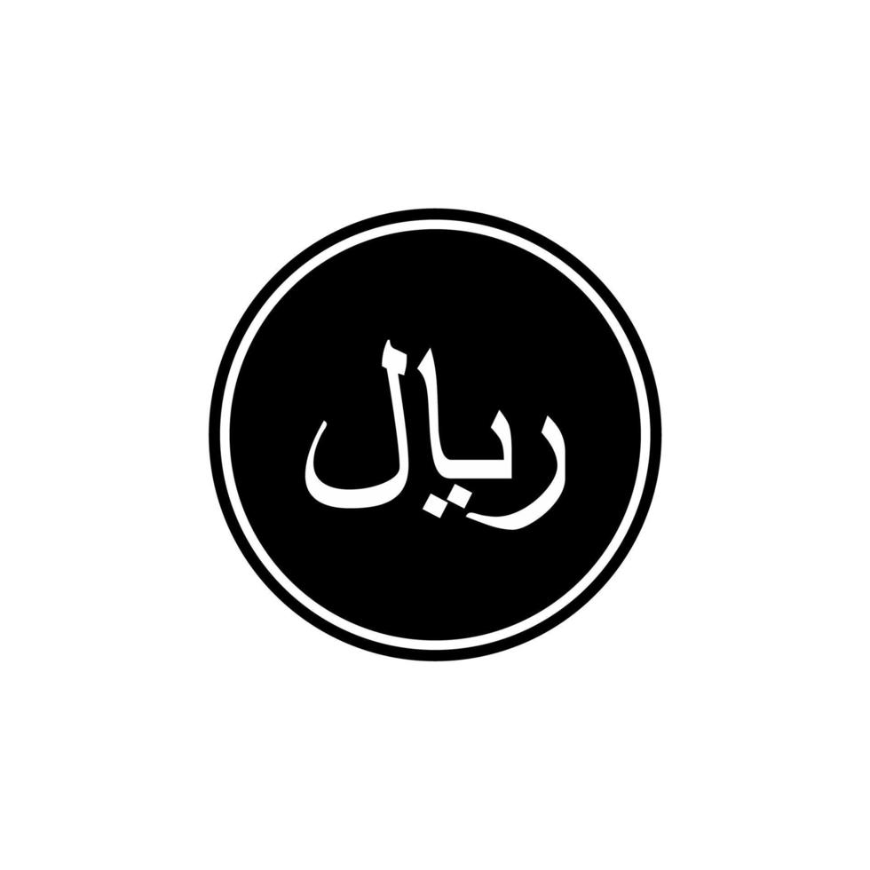 Rial Sign also known as Riyal Sign for Icon, Symbol, Pictogram, Website, Art Illustration or Graphic Design Element. Vector Illustration