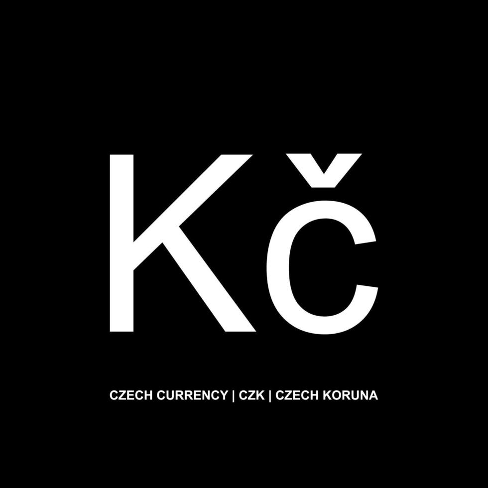 Czech Currency Icon Symbol, Czech Koruna, CZK Sign. Vector Illustration