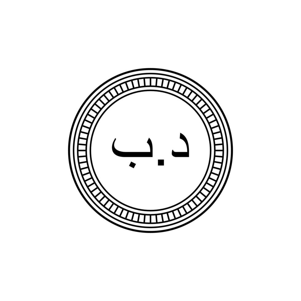 símbolo de icono de moneda de bahrein, dinar de bahrein, signo bhd. ilustración vectorial vector