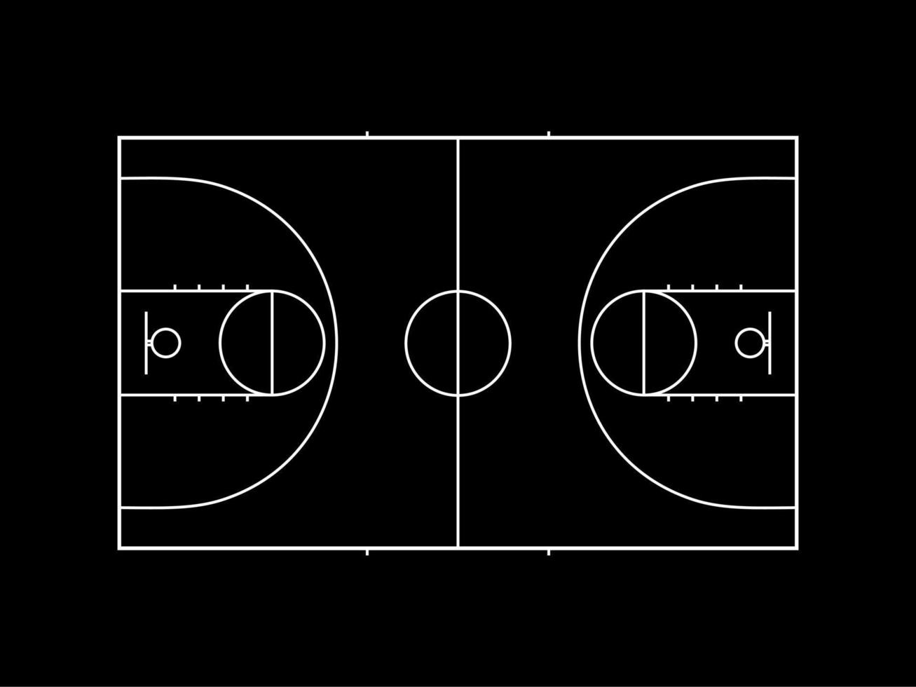 Basket Ball Field Sign for Website, Apps, Art Illustration, Pictogram or Graphic Design Element. Vector Illustration