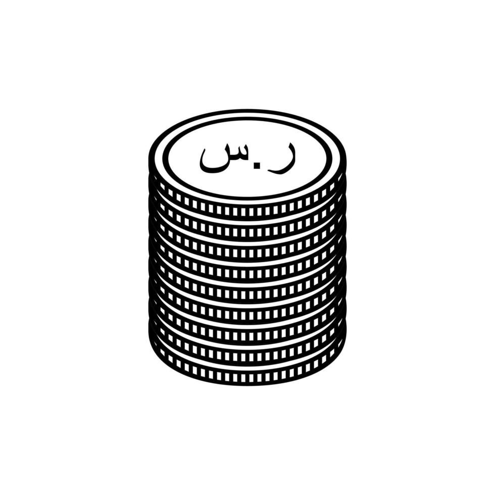 símbolo de icono de moneda árabe saudí, riyal saudí, signo sar. ilustración vectorial vector