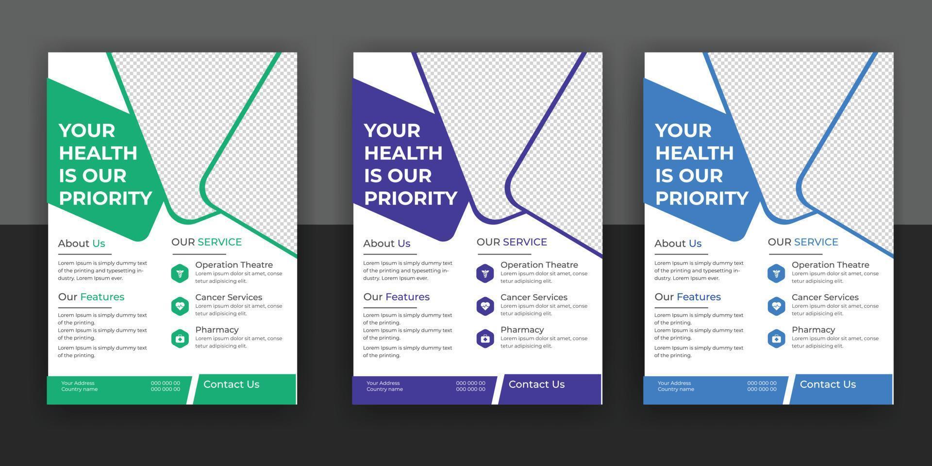 Medical, dental, medical flyer, brochure free download vector