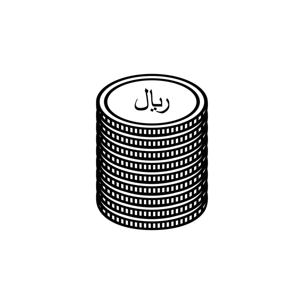 Rial Sign also known as Riyal Sign for Icon, Symbol, Pictogram, Website, Art Illustration or Graphic Design Element. Vector Illustration