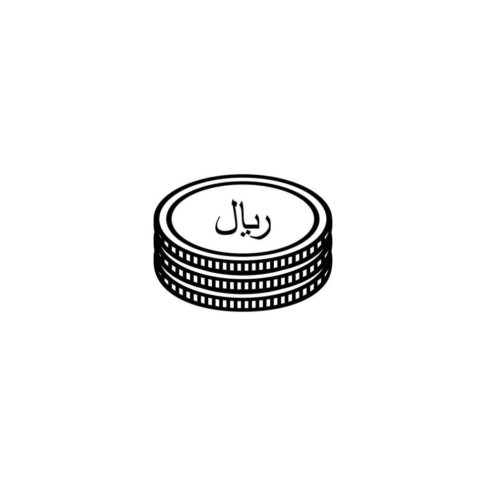 Rial Sign also known as Riyal Sign for Icon, Symbol, Pictogram, Website, Art Illustration or Graphic Design Element. Vector Illustration