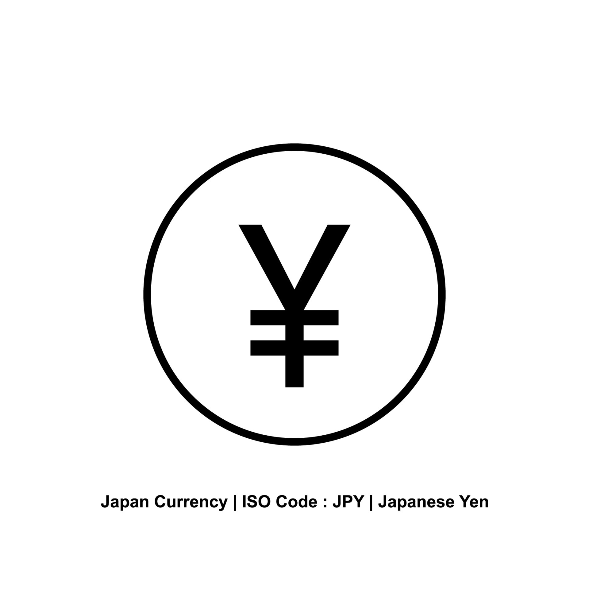 moneda japonesa, símbolo de icono de yen, signo jpy. ilustración