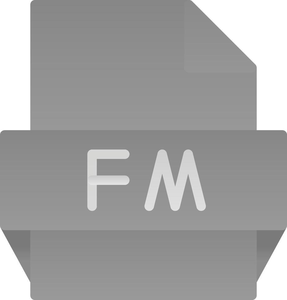 icono de formato de archivo fm vector