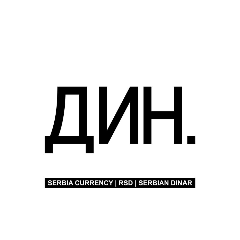 símbolo de icono de moneda serbia, dinar serbio, signo rsd. ilustración vectorial vector