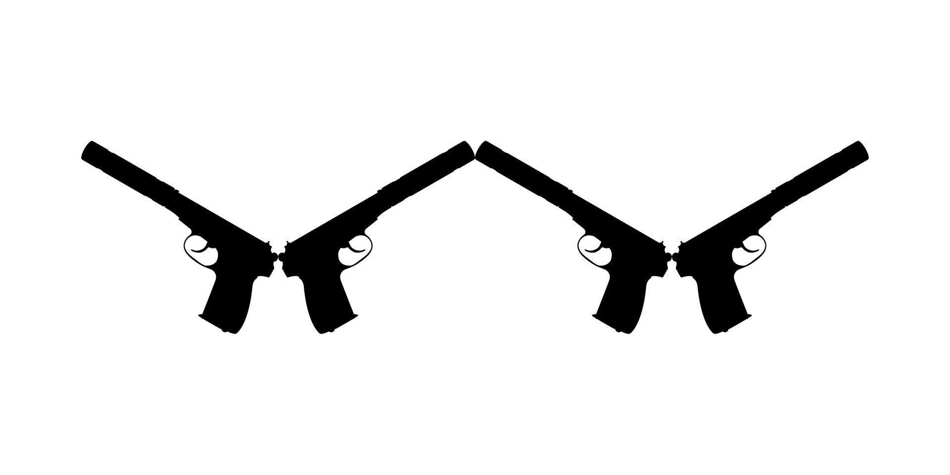 Silhouette Pistol Gun Pistol for Art Illustration, Logo, Pictogram, Website or Graphic Design Element. Vector Illustration