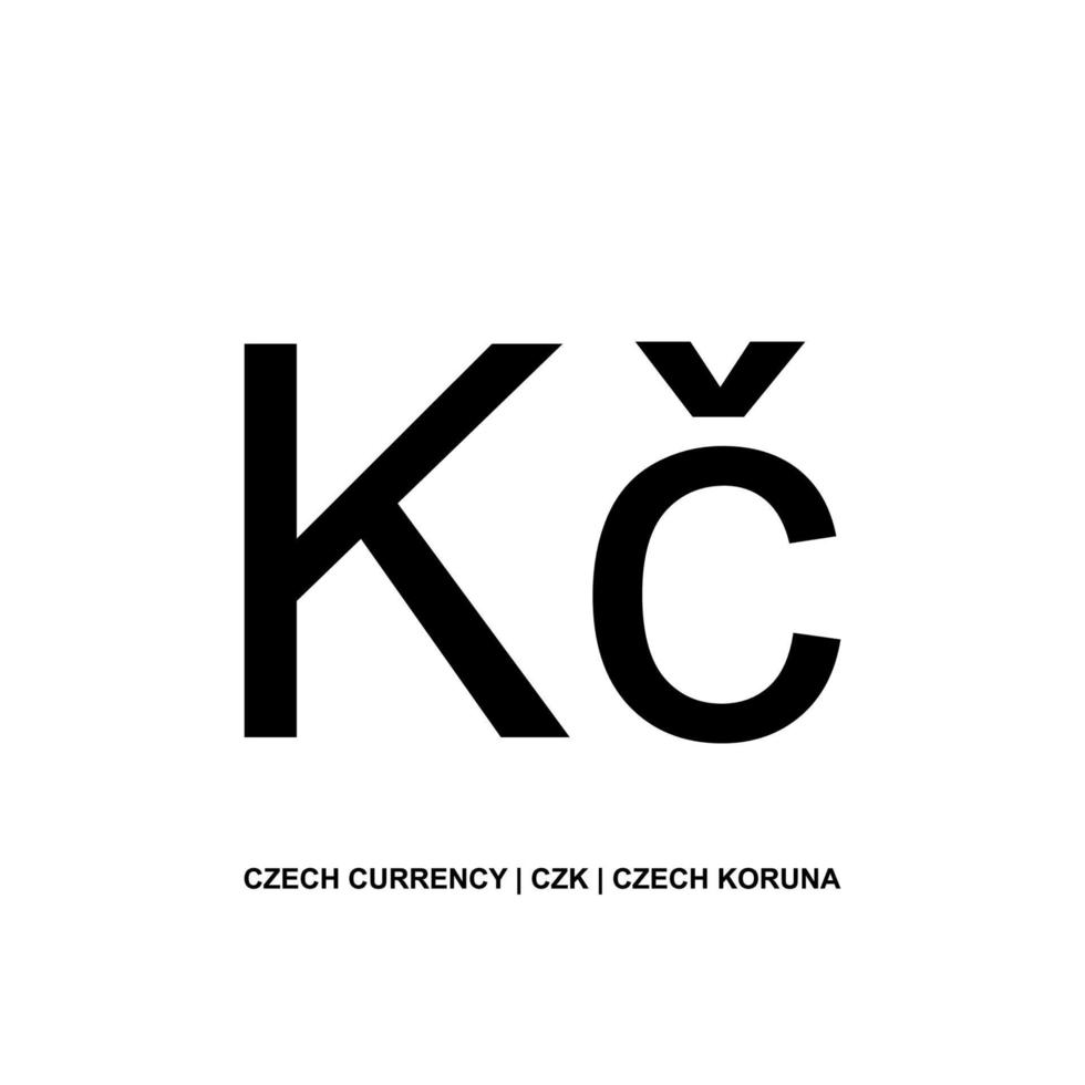 Czech Currency Icon Symbol, Czech Koruna, CZK Sign. Vector Illustration