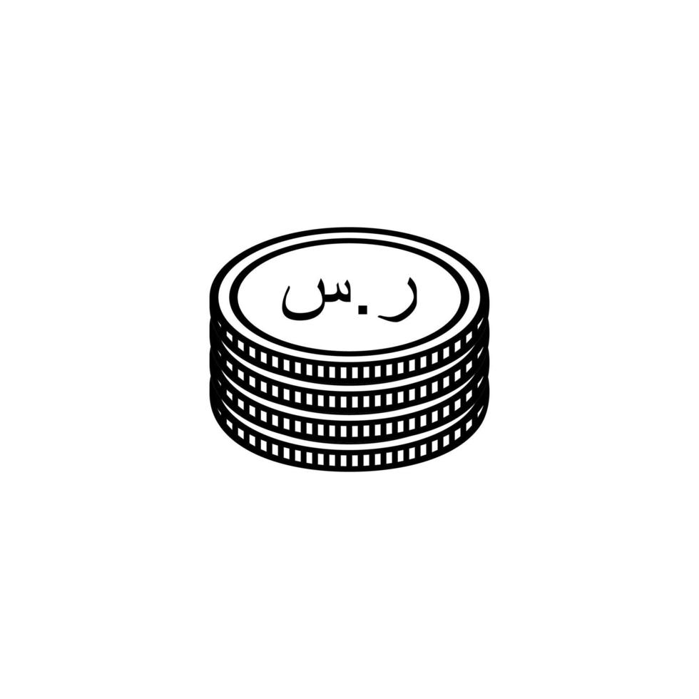 símbolo de icono de moneda árabe saudí, riyal saudí, signo sar. ilustración vectorial vector