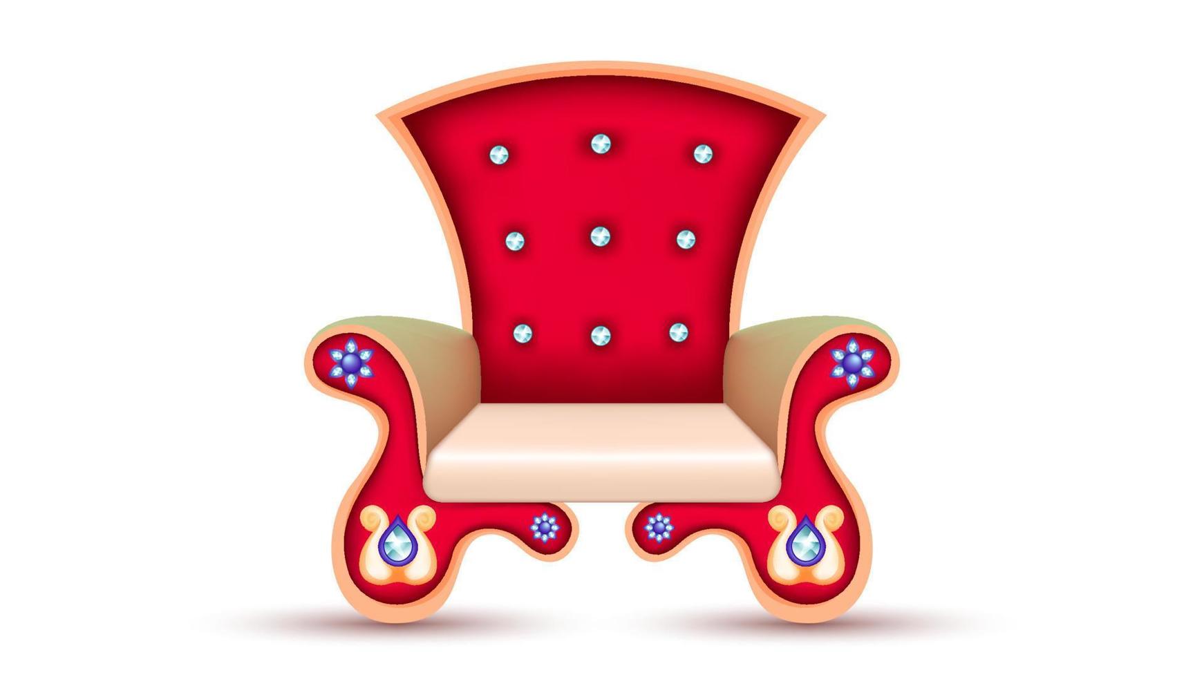 Royal Armchair Vector. decorative stage chair vector for Indian wedding designs.