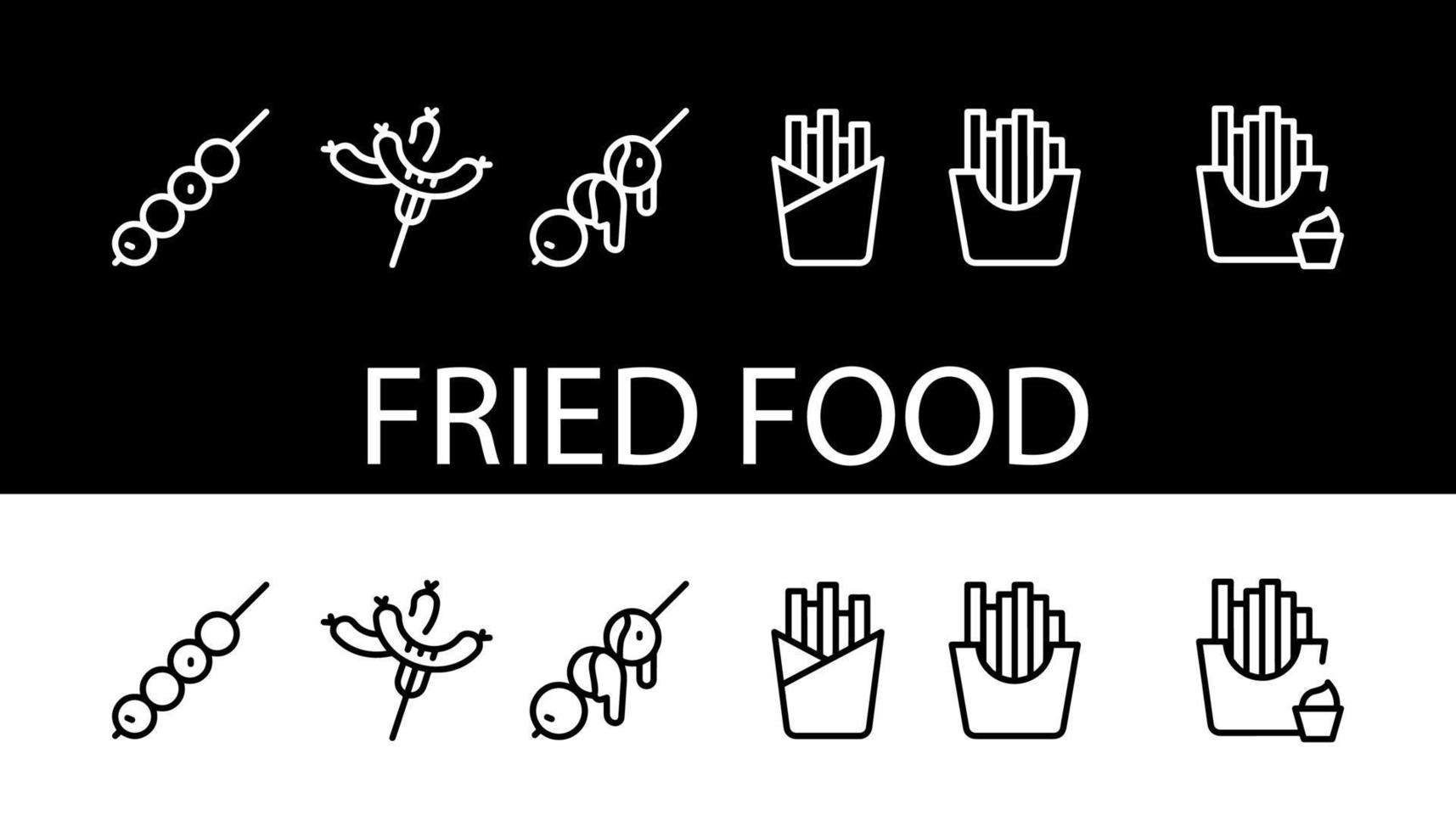 icono de comida frita diseño de ilustración vector de icono de papas fritas de comida rápida