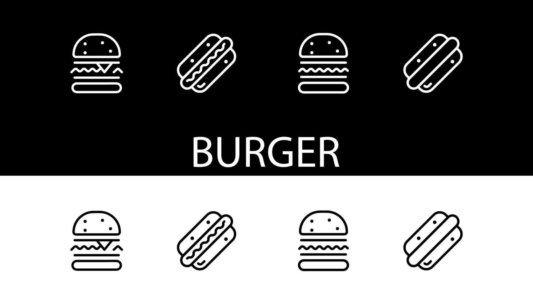 icono de hamburguesa diseño ilustración icono de carne vector