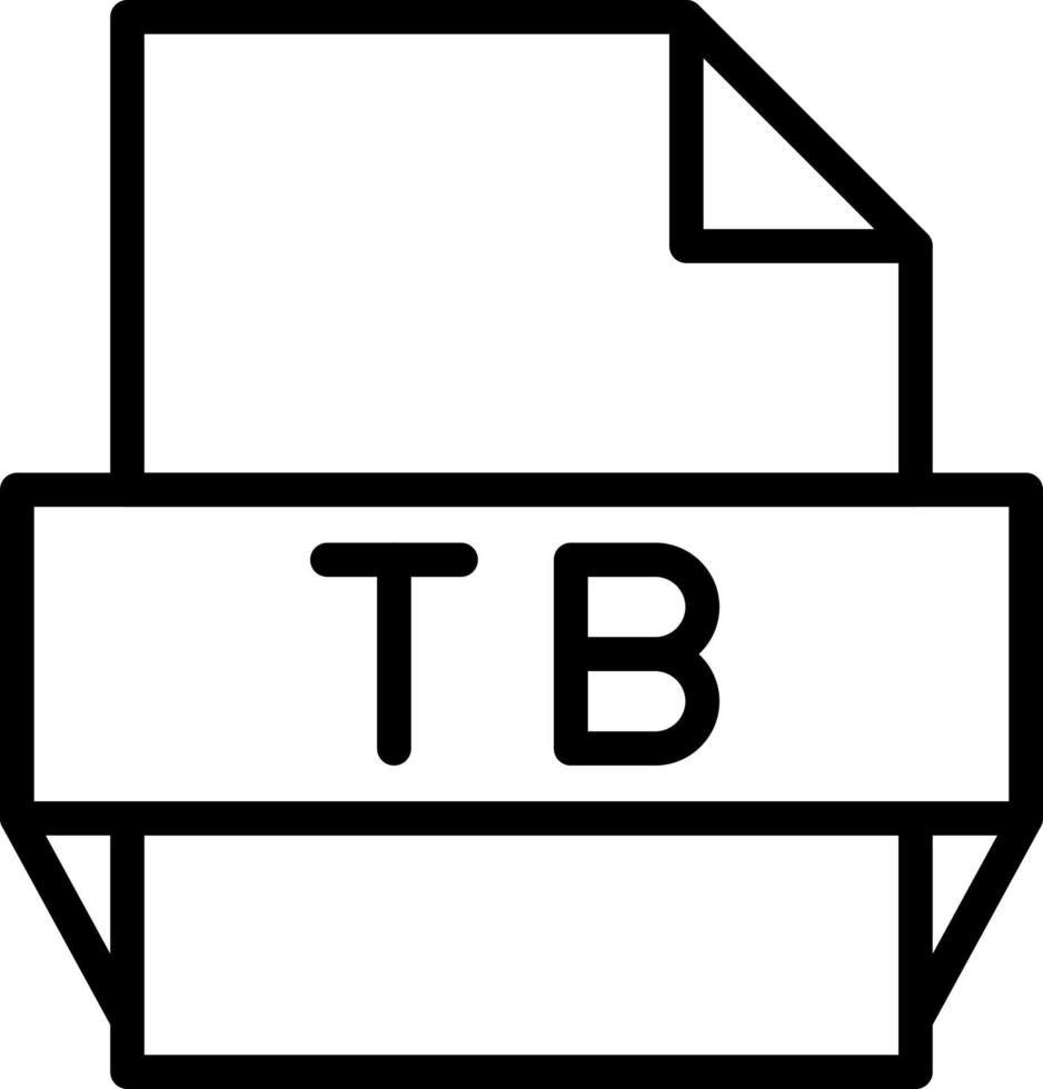 icono de formato de archivo tb vector