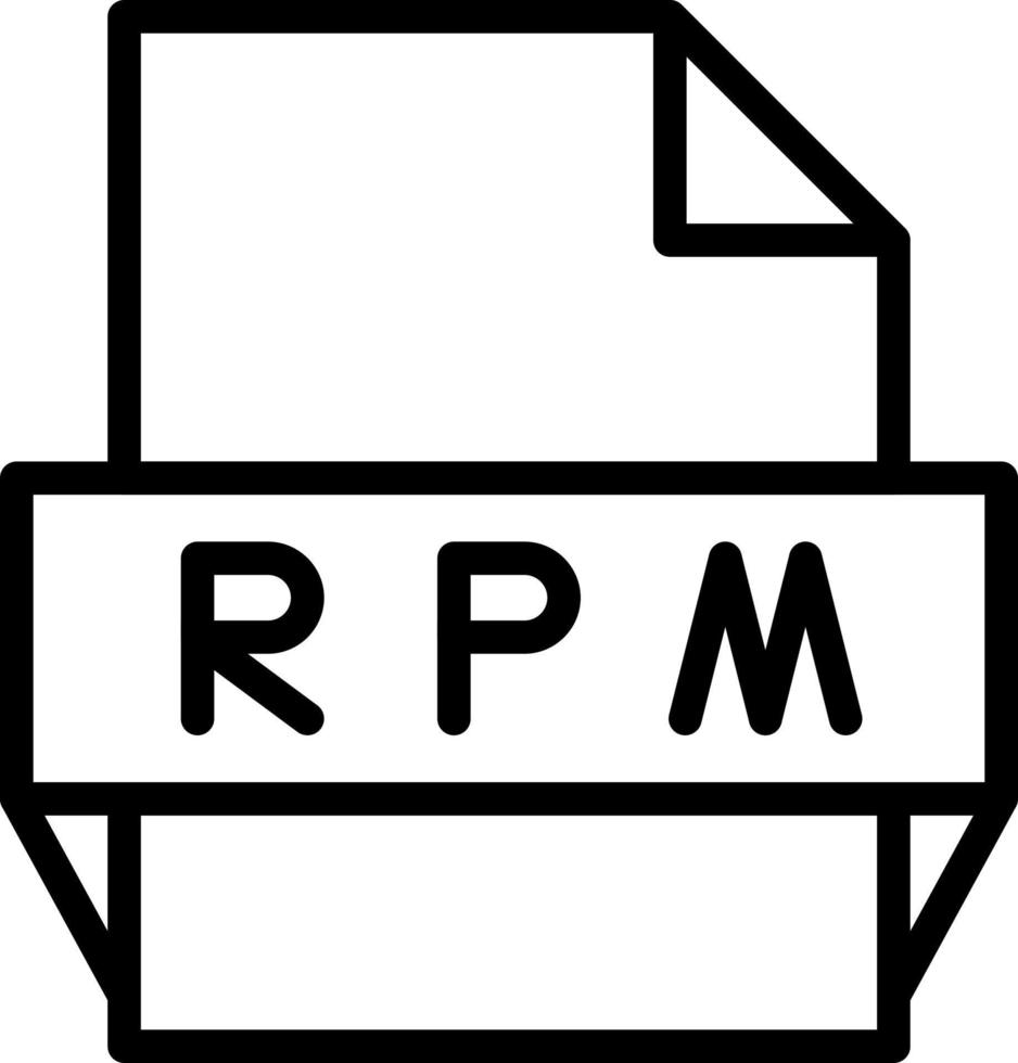 icono de formato de archivo rpm vector