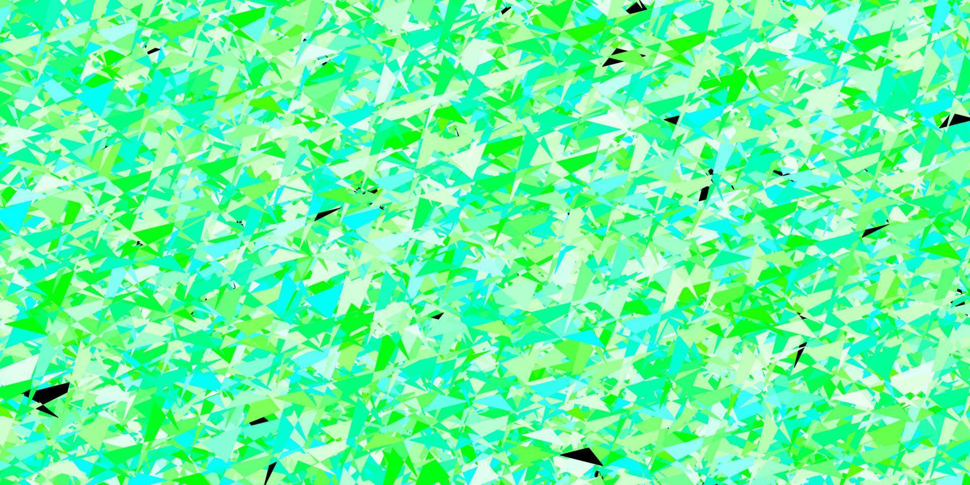 diseño de vector verde claro con líneas, triángulos.