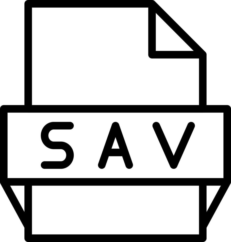 icono de formato de archivo sav vector