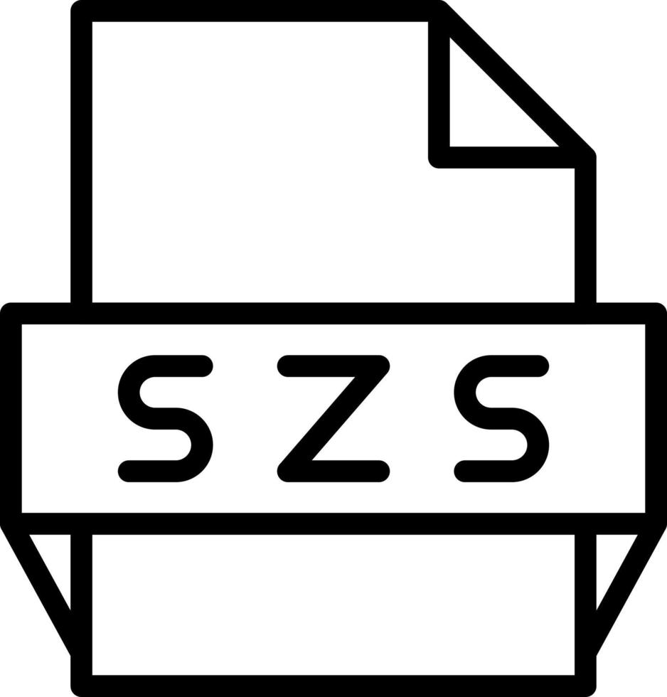 icono de formato de archivo szs vector