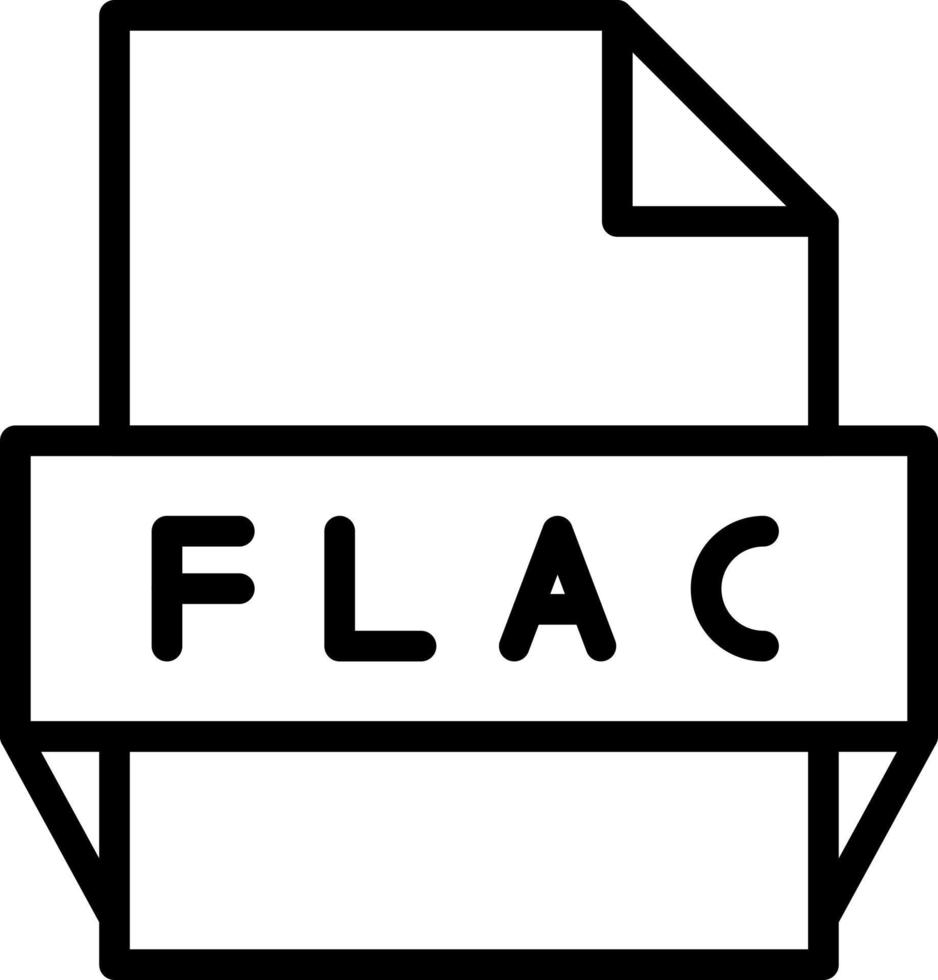 icono de formato de archivo flac vector