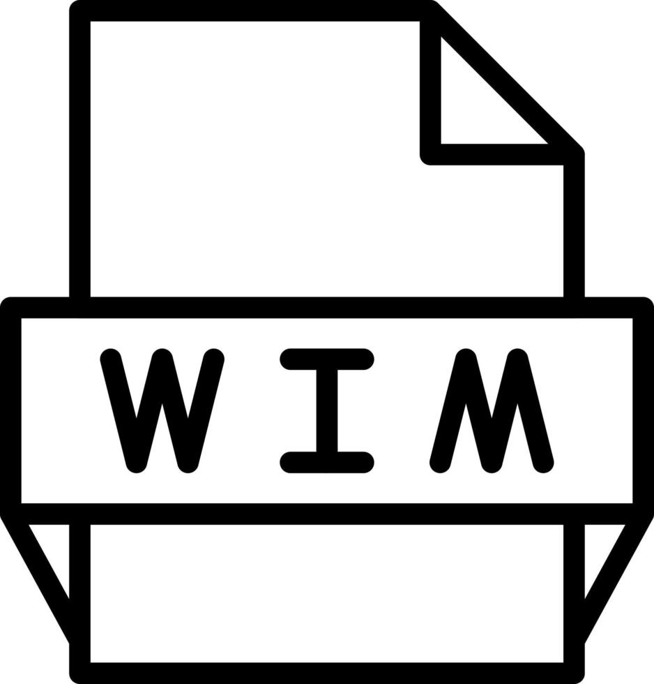 icono de formato de archivo wim vector