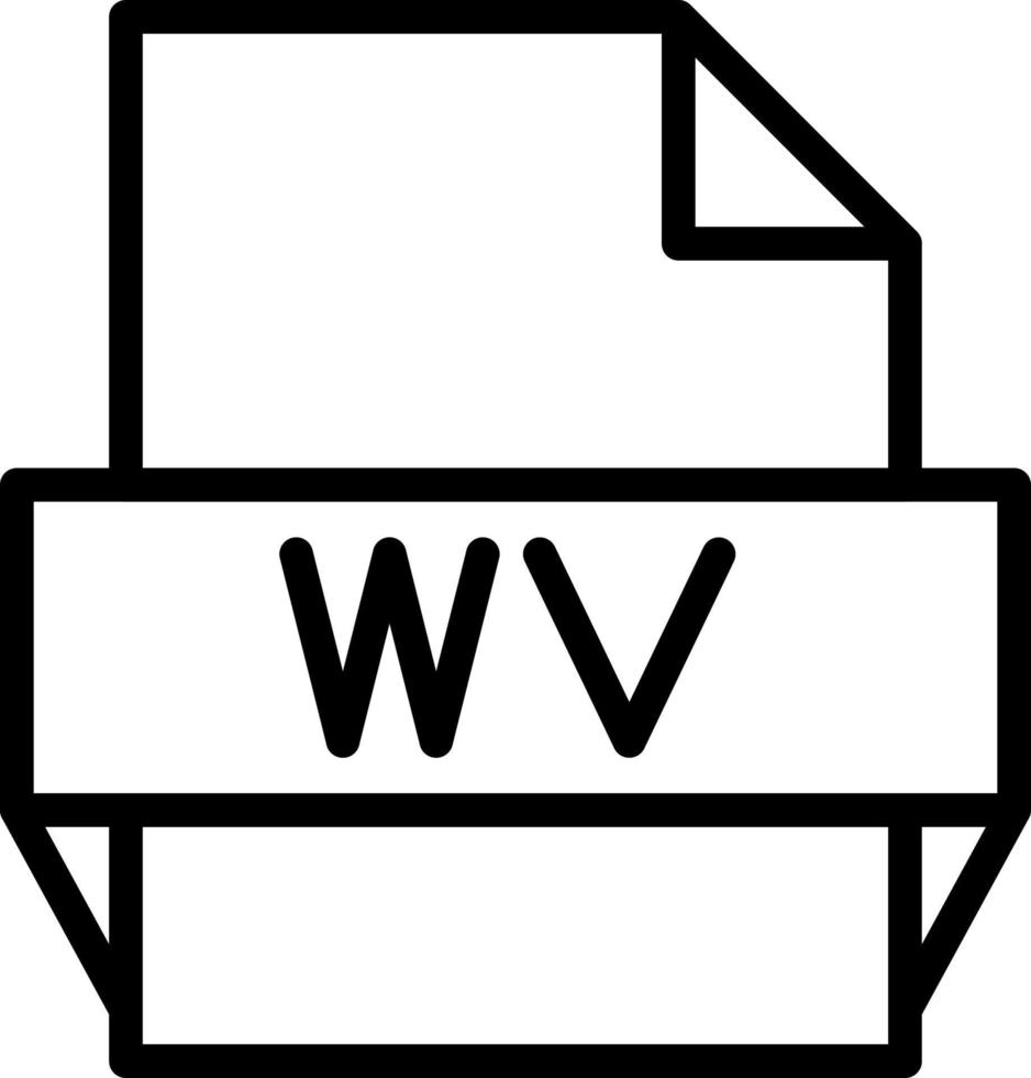icono de formato de archivo wv vector