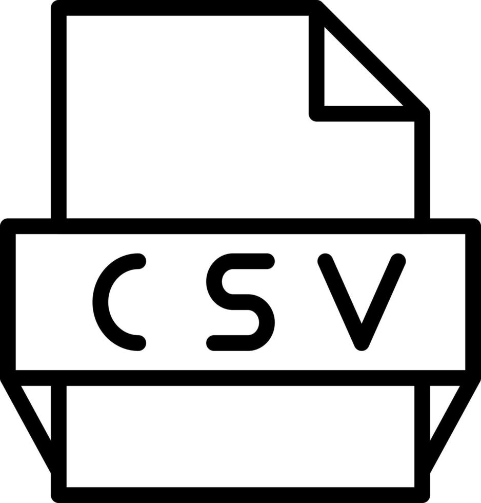 icono de formato de archivo csv vector