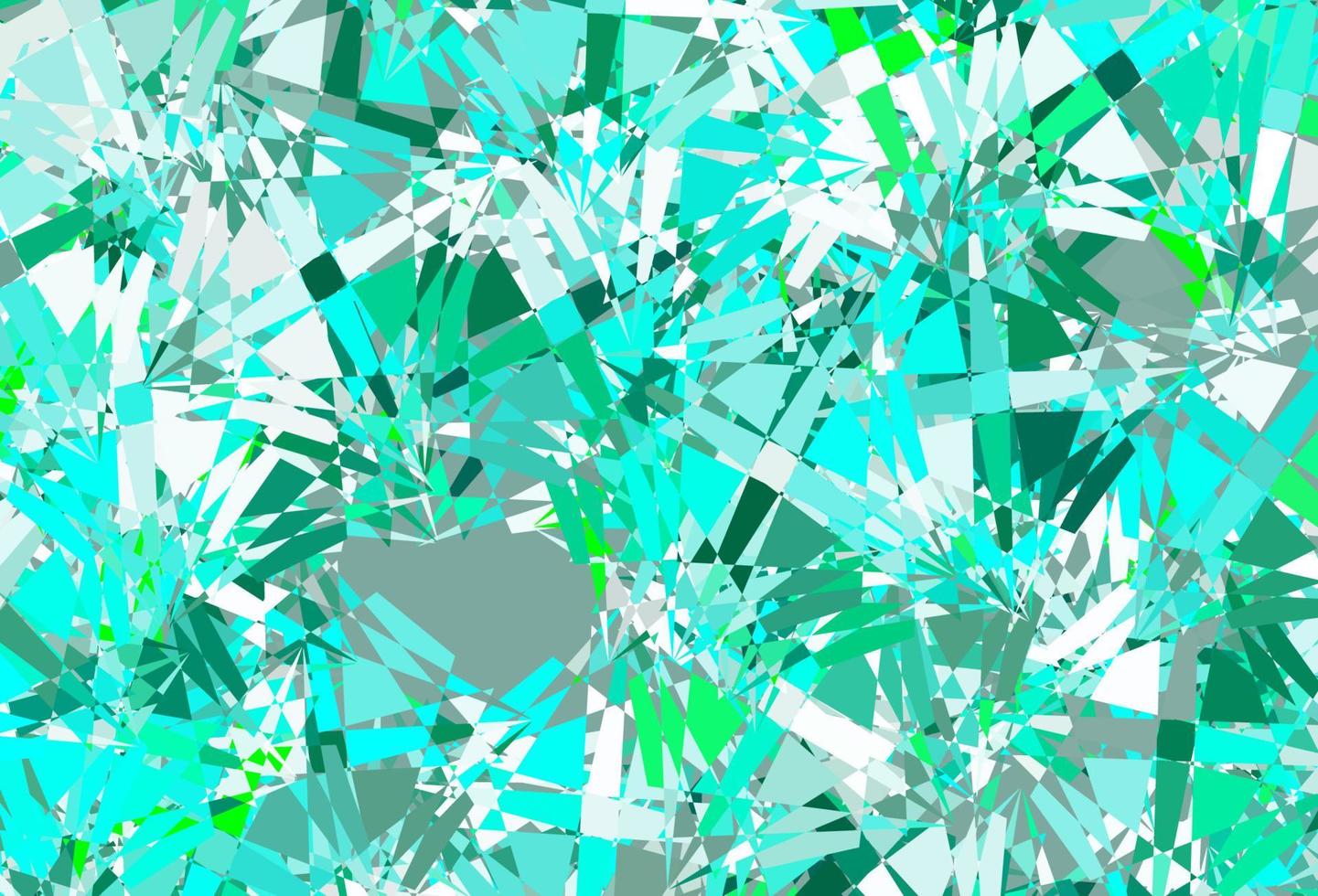 Telón de fondo de vector verde claro con triángulos, líneas.