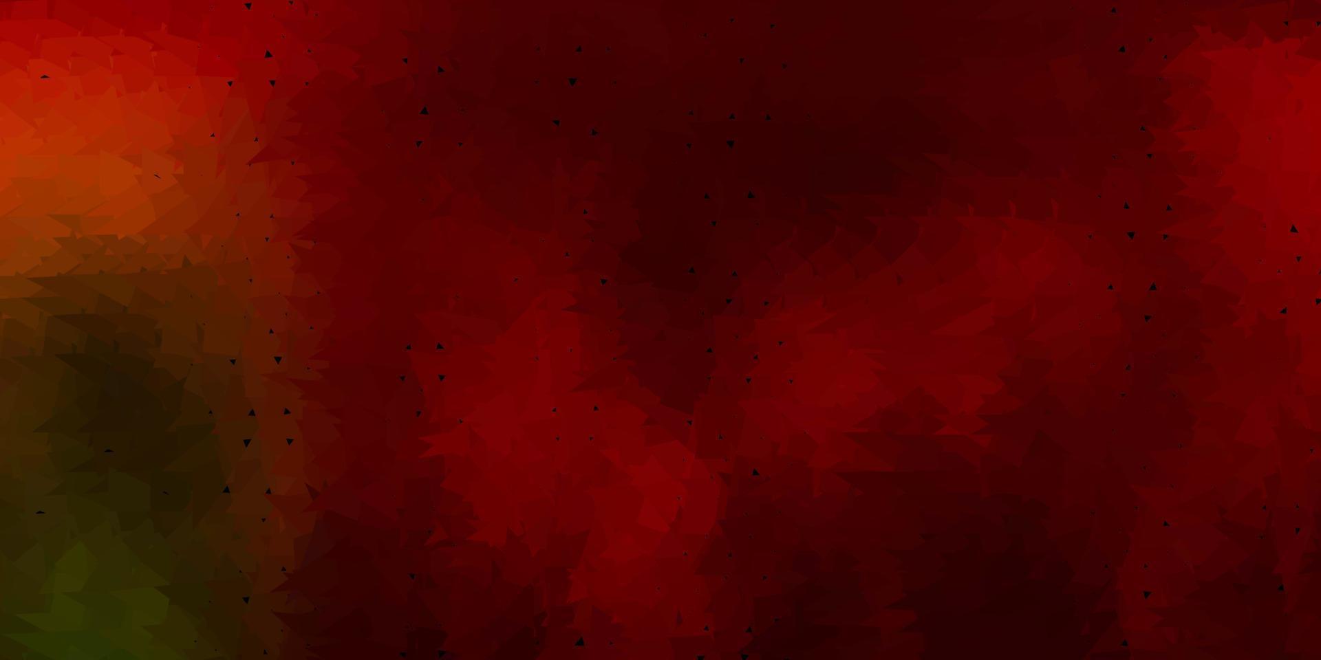 Dark green, red vector poly triangle layout.