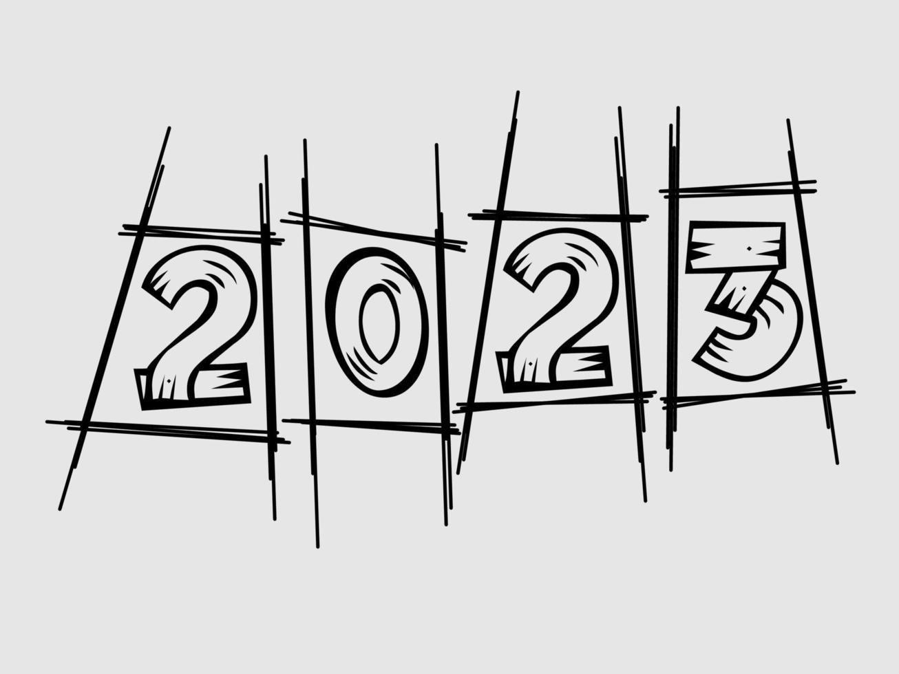 feliz año nuevo 2023, diseño de ilustración con concepto de elegancia vector