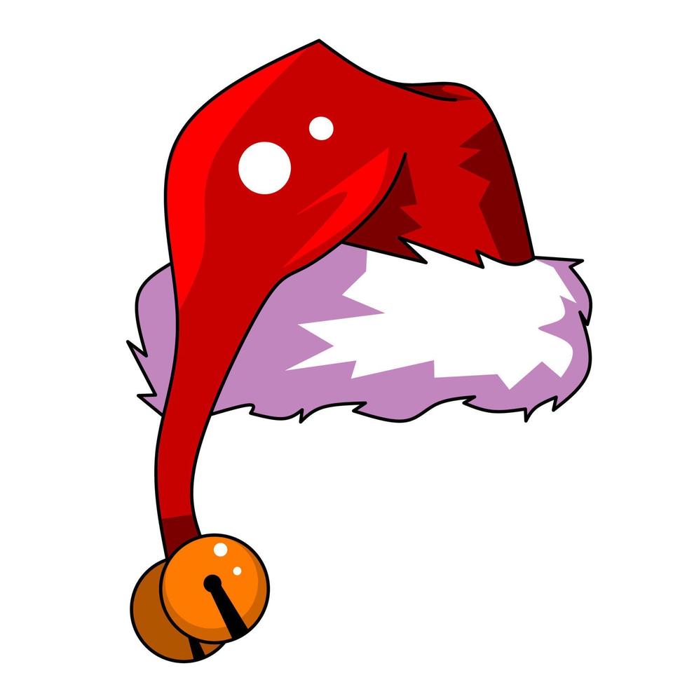 diseño de icono de sombrero de santa, sombrero rojo santa con concepto elegante vector