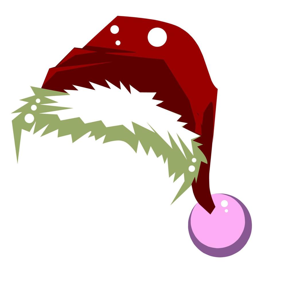 diseño de icono de sombrero de santa, sombrero rojo santa con concepto elegante vector