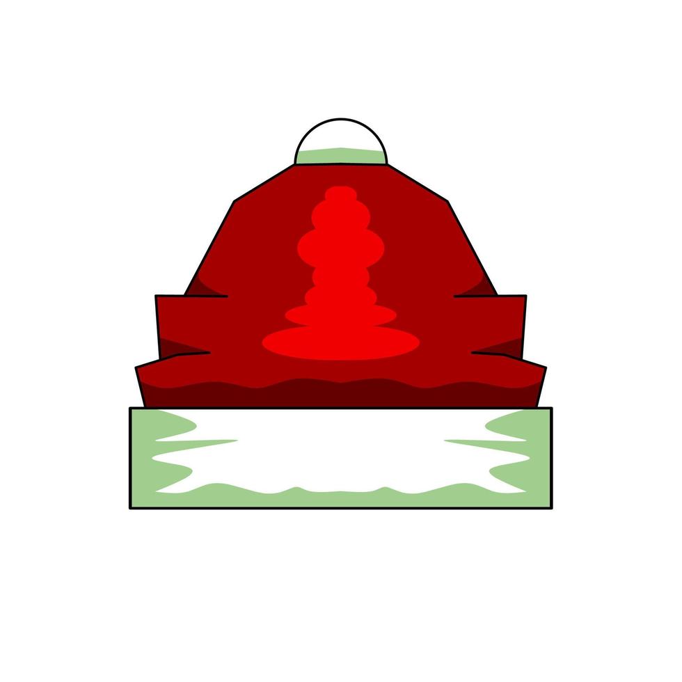 diseño de icono de sombrero de santa, sombrero rojo santa con concepto elegante vector