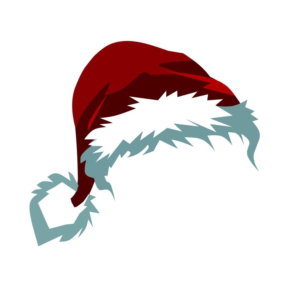 diseño de icono de sombrero de santa, sombrero rojo santa con concepto elegante vector