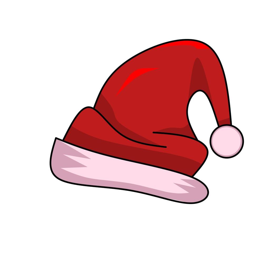 diseño de icono de sombrero de santa, sombrero rojo santa con concepto elegante vector